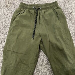 Olive green windbreaker joggers PacSun